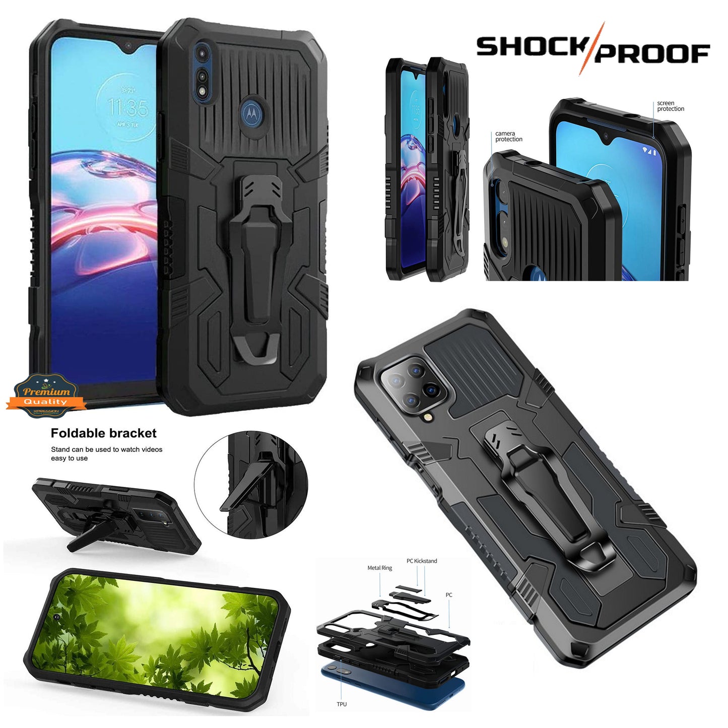 For Apple iPhone 14 /Pro Max Hybrid Heavy Duty Protection Shockproof Defender with Belt Clip and Kickstand  Phone Case Cover