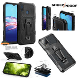 For Samsung Galaxy A12 5G Hybrid Heavy Duty Stand Protection Shockproof Defender with Belt Clip and Kickstand Dual Layer  Phone Case Cover