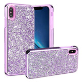 For Apple iPhone XR Bling Rhinestone Diamond Shiny Glitter Hybrid Dual Layer Defender Rugged Hard PC TPU Rubber Protective  Phone Case Cover