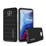 For Samsung Galaxy A02s Hybrid Tuff Armor Stripes Rugged Texture Rubber Dual Layers TPU+PC Scratch-Resistant Drop Protection  Phone Case Cover