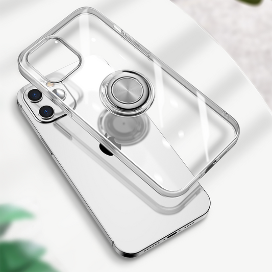 For Apple iPhone 14 Plus (6.7") Hybrid Case with Invisible Ring Kickstand, Protective Hard Shock -Absorbing Bumper Clear Transparent Phone Case Cover