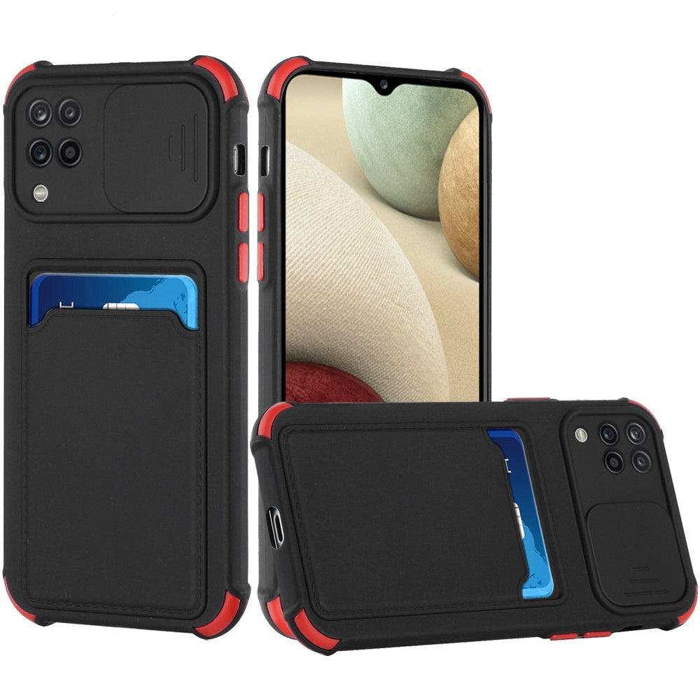 iPhone 11 Pro Max Heavy Duty Bumper Armor Wallet Case with Sliding Hidden  Credit Card Holder Black