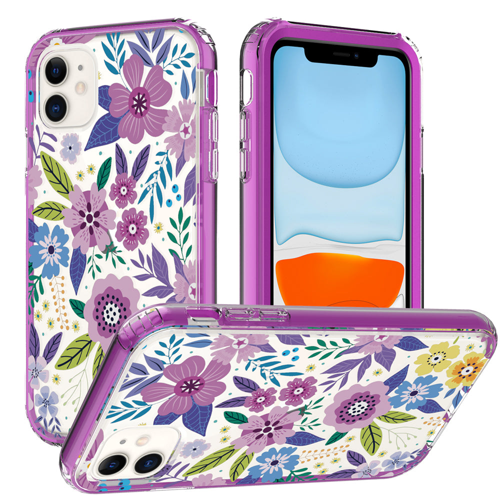 For Apple iPhone 14 (6.1") Beautiful Design 3 in 1 Hybrid Triple Layer Armor Hard PC Plastic Rubber TPU Frame  Phone Case Cover