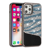 For Apple iPhone 11 (6.1") Bling Animal Skin Design Glitter Hybrid Thick TPU Shiny Protective Rubber Frame  Phone Case Cover