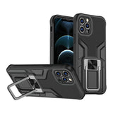 For Samsung Galaxy S21 Plus Shockproof [Military-Grade] with Metal Magnetic Kickstand, Hybrid Rugged TPU Heavy Duty Black Phone Case Cover