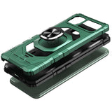 For Samsung Galaxy A23 5G Hybrid Dual Layer with Rotate Magnetic Ring Stand Holder Kickstand, Rugged PC Shockproof Green Phone Case Cover