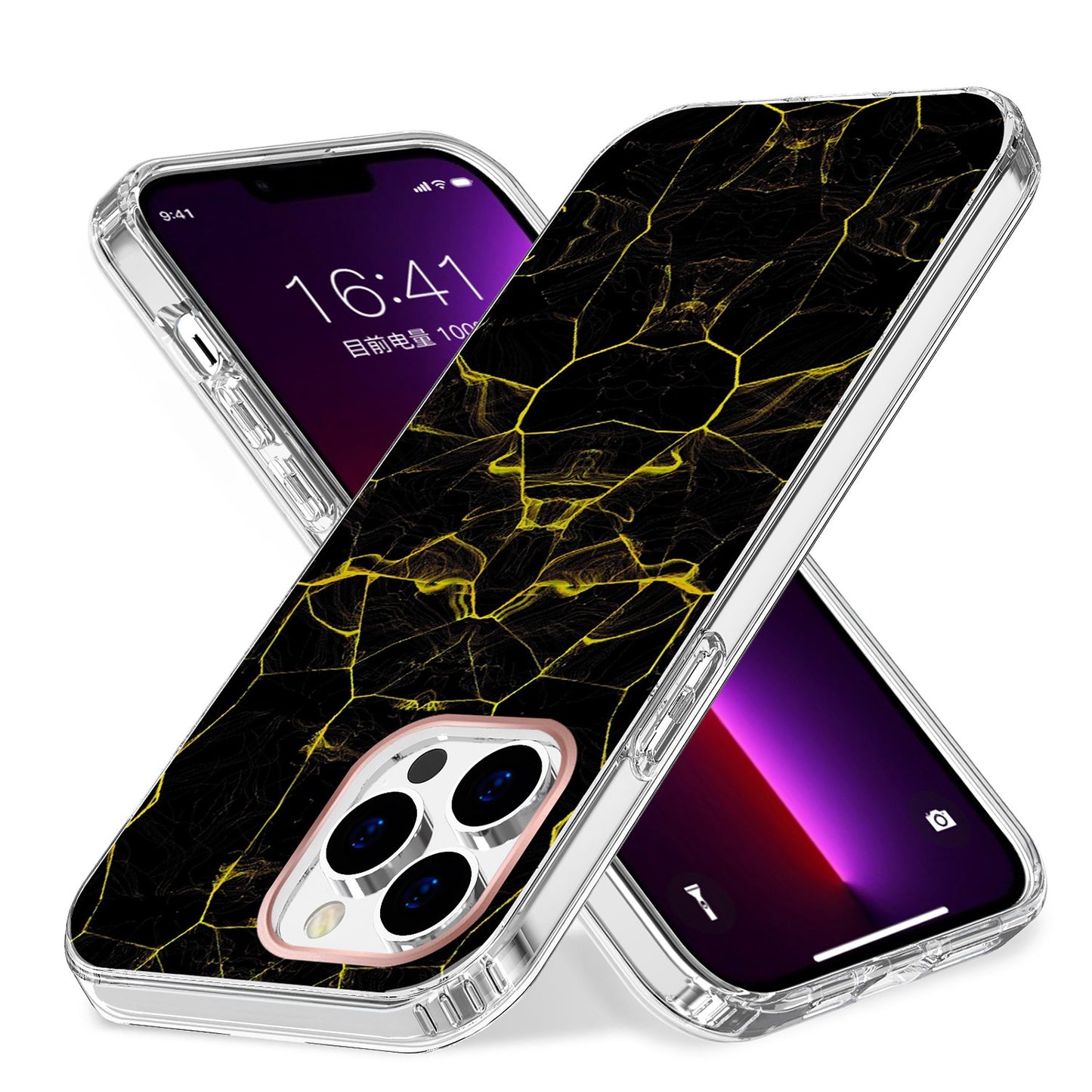 For Apple iPhone 14 Pro (6.1") Creative Stylish Fashion Design Hybrid Rubber TPU Hard PC Shockproof Slim Fit  Phone Case Cover