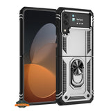 For Samsung Galaxy Z Flip 4 5G Shockproof Hybrid Dual Layer PC + TPU with Ring Stand Metal Kickstand Heavy Duty Armor Shell  Phone Case Cover