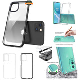 For TCL 20 XE HD Crystal Clear Back Panel + TPU Bumper Frame Hybrid Thin Ultra Slim Hard PC Shockproof Defender  Phone Case Cover
