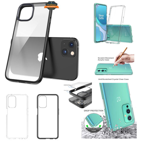 For Apple iPhone 11 (6.1") Crystal HD Clear Back Panel PC + TPU Bumper Frame Hybrid Thin Slim Hard Shockproof Defender  Phone Case Cover
