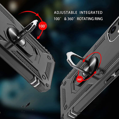 For Samsung Galaxy Note 20 Ultra Shockproof Hybrid Dual Layer PC + TPU with Ring Stand Metal Kickstand Heavy Duty Shell  Phone Case Cover