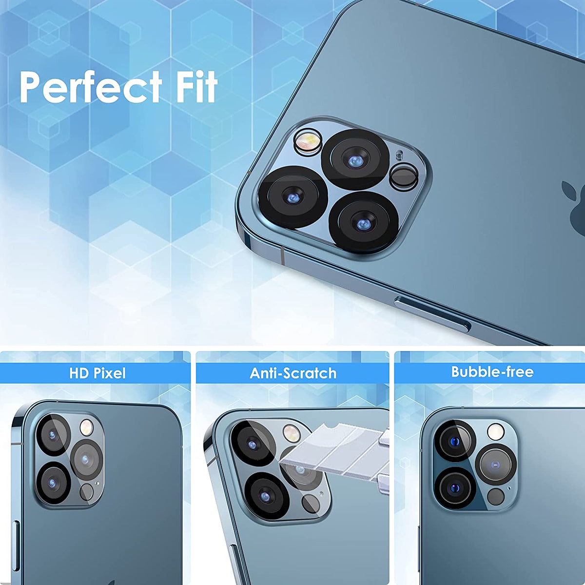 For Apple iPhone 14 Pro Max (6.7") Camera Lens Protector Back Tempered Glass Camera [9H Clear Glass] [Case Friendly] Red Screen Protector