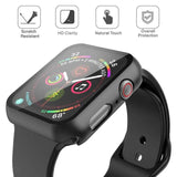 For Apple Watch Series 7 45mm Ultra Slim PC with Built in Clear Screen Protector Snap-on Full Coverage Shell Rubber TPU + Hard PC Frame for iWatch 45MM Series 7 Black Screen Protector