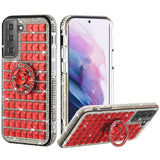 For Apple iPhone XR Fashion Luxury 3D Bling Diamonds Rhinestone Jeweled Shiny Crystal Hybrid Hard with Ring Stand Holder  Phone Case Cover