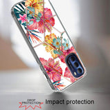 For Motorola Moto G Stylus 2022 4G Fashion Art Floral IMD Design Beautiful Flower Pattern Hybrid PC Rubber Hard Back  Phone Case Cover