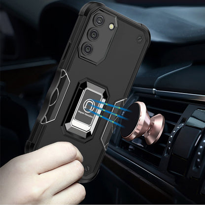 For Samsung Galaxy A33 5G Hybrid Hard PC Soft TPU Bumper with Magnetic Ring Stand Holder Military-Grade Drop Protection  Phone Case Cover