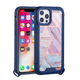 For Apple iPhone 13 (6.1") Fashion Marbling Pattern IMD Design Hybrid ShockProof Armor Bumper Soft Rubber Hard PC Protective  Phone Case Cover