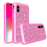 For Apple iPhone 13 Mini (5.4") Glitter Sparkle Bling Shinny Hybrid Slim Rhinestone 2 in 1 Hard PC & Soft TPU Rugged Protective  Phone Case Cover