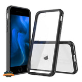For Apple iPhone SE 3 (2022) SE/8/7 Crystal HD Clear Back Panel PC + TPU Bumper Frame Hybrid Slim Hard Shockproof  Phone Case Cover