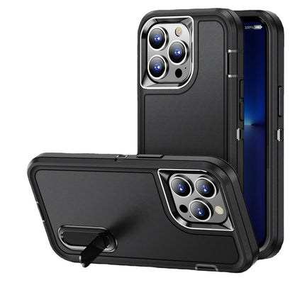 For Apple iPhone 14 Pro Max (6.7") Hybrid 3 Layers Hard Shockproof with Kickstand Heavy Duty TPU Rubber Anti-Drop  Phone Case Cover