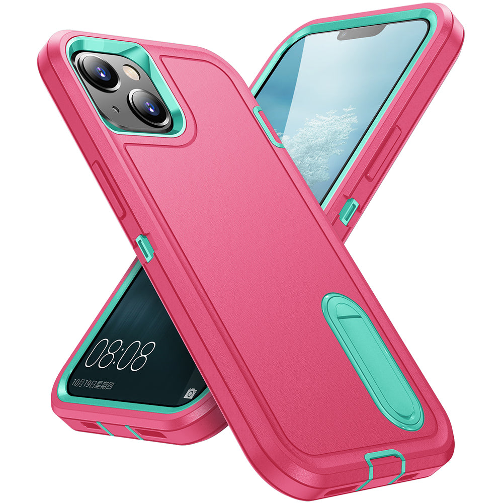 For Apple iPhone 14 /Plus Pro Max Hybrid Protective Hybrid Armor 3 in 1 Shockproof with Kickstand Heavy Duty Rugged  Phone Case Cover