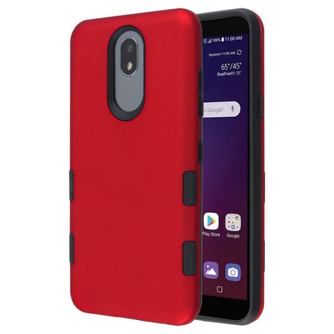 For LG Tribute Royal /Prime 2/Aristo 4 Plus Hybrid Dual Layer Hard PC Cases Shockproof TPU Bumper Red Phone Case Cover