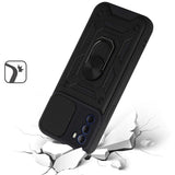 For Motorola Edge+ 2022 /Edge Plus Hybrid Cases with Camera Lens Cover, Ring Holder Kickstand Rugged Dual Layer  Phone Case Cover