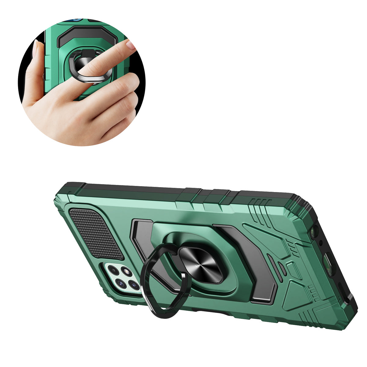 For Wiko Voix Hybrid Dual Layer with 360° Rotate Magnetic Ring Stand Holder Kickstand, 2in1 TPU Rugged PC Shockproof  Phone Case Cover