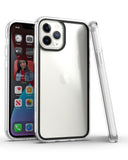 For Apple iPhone 13 Pro (6.1") Ultra Slim Fit Transparent Colored Frame Bumper Hard PC Back Rubber TPU Hybrid Rugged  Phone Case Cover