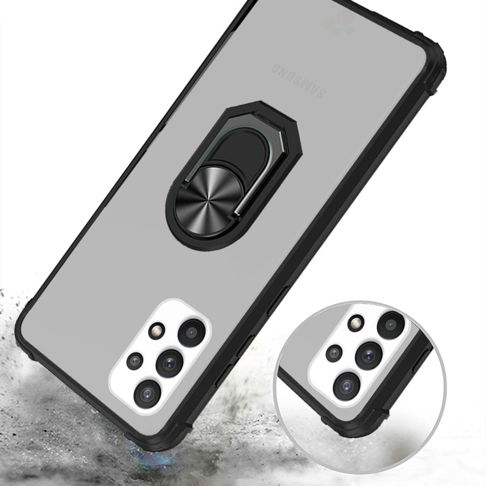 For Samsung Galaxy S22 /Plus Ultra Clear Silicone Shockproof Tuff Hybrid Protection Cover Transparent TPU with Magnetic Ring Kickstand  Phone Case Cover