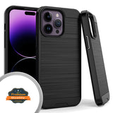 For Samsung Galaxy A54 5G Hybrid Brushed Metal Texture Rugged Slim Shockproof Dual Layers 2-Piece Hard PC + Soft TPU  Phone Case Cover