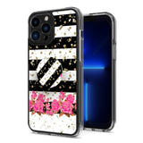 For Apple iPhone 14 /Pro Max Elegant Pattern Design Bling Glitter Hybrid Ring Stand Pop Up Finger Holder Kickstand  Phone Case Cover