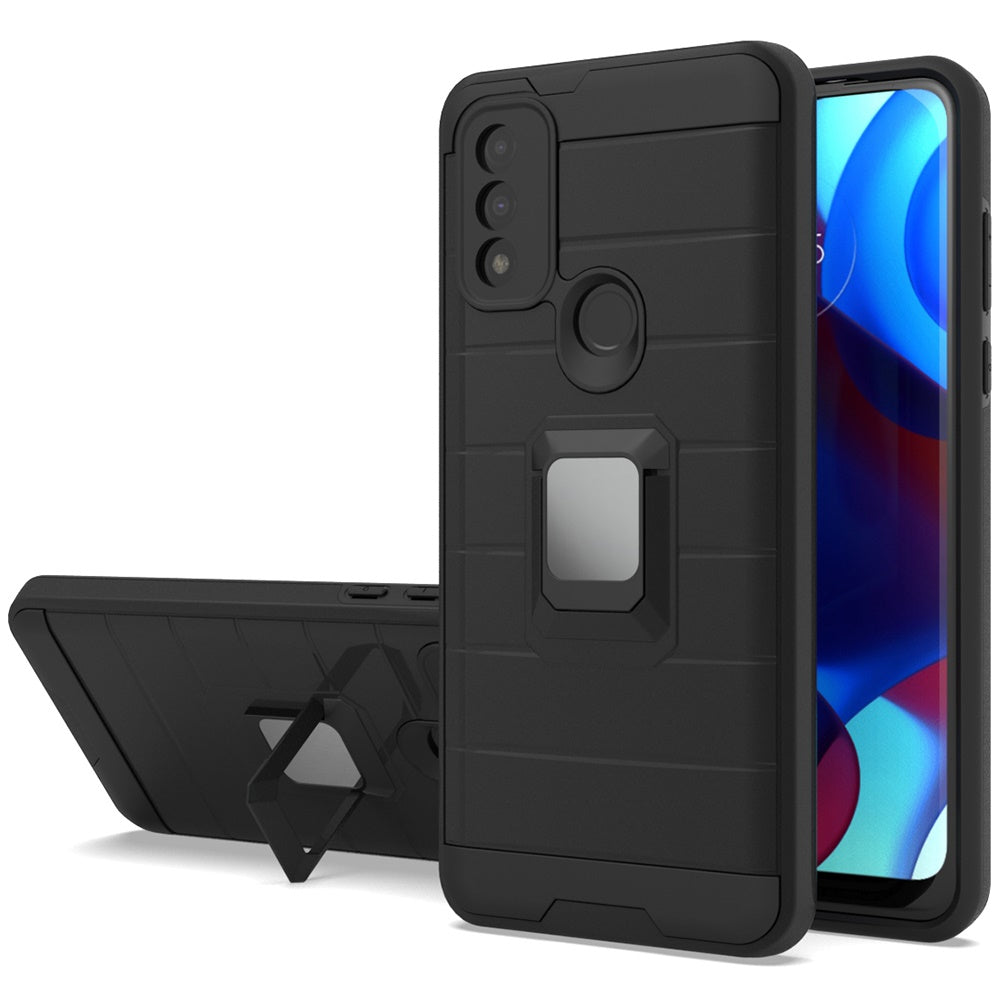 For Motorola Moto G 5G 2022 Magnetic Ring Holder Rubber Hybrid Stand Kickstand Slim Texture Rugged Armor Heavy Duty  Phone Case Cover