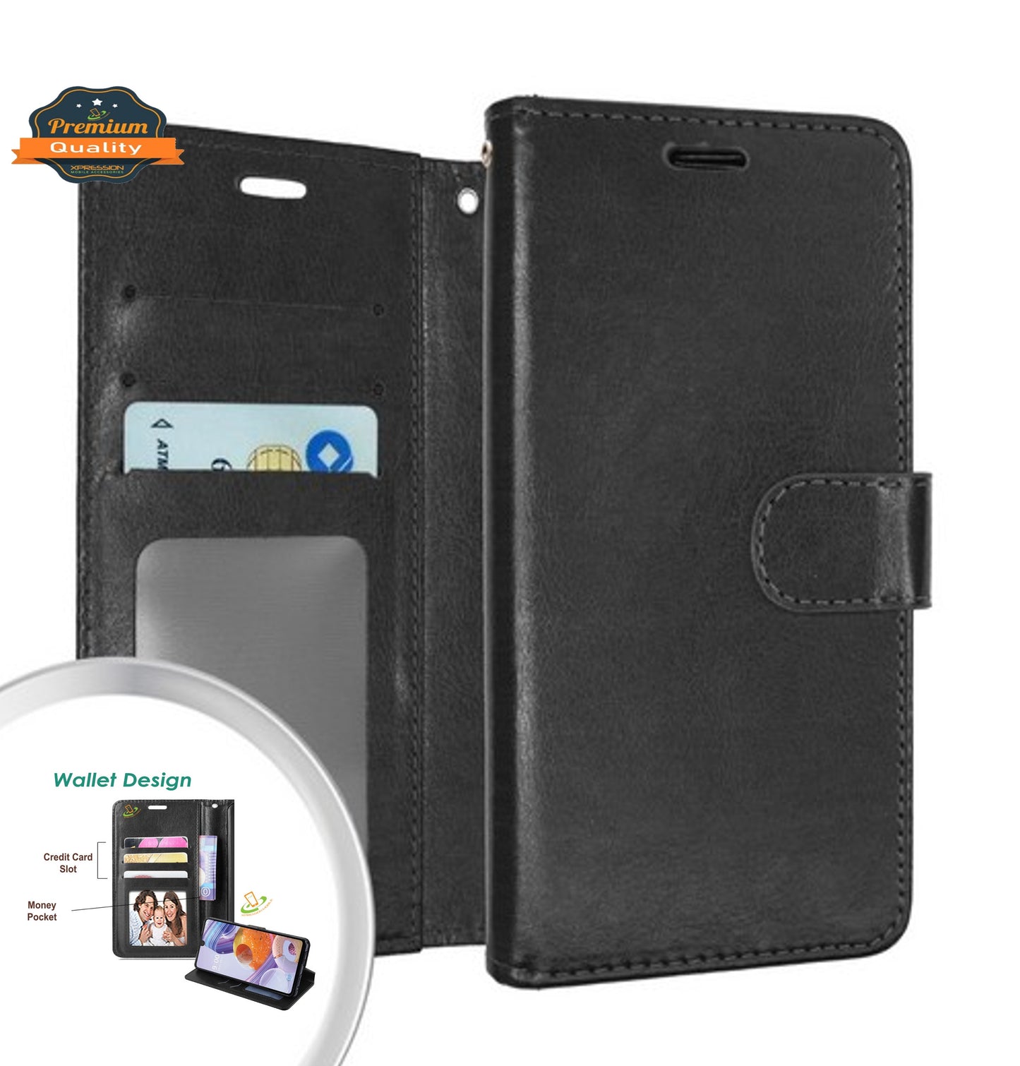 For Samsung Galaxy S20 FE /Fan Edition 5G Leather Wallet Case with Credit Card Holder Storage Kickstand & Magnetic Flip Black Phone Case Cover