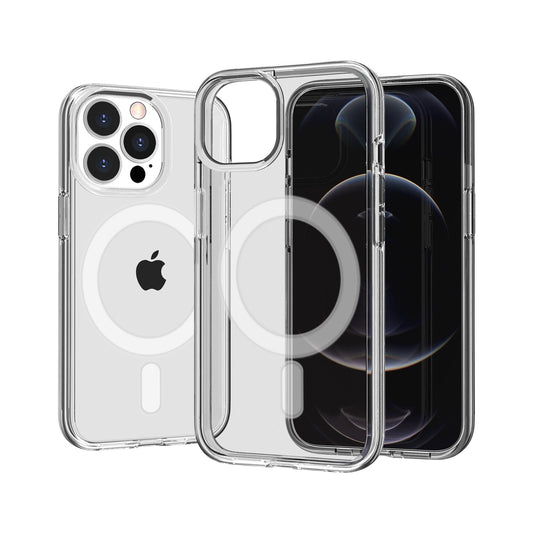 For Apple iPhone 14 Pro (6.1") MagSafe Compatible Transparent Shock Absorption TPU Rubber Gel Ultra Thick Hybrid  Phone Case Cover