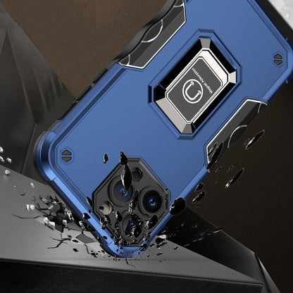 For Apple iPhone 14 Pro (6.1") Hybrid Cases with Magnetic Ring Holder Stand Kickstand Heavy Duty Rugged Shockproof Blue Phone Case Cover