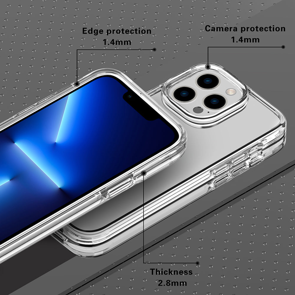 For Apple iPhone 14 /Plus Pro Max Transparent Thick Hybrid Hard PC Shell & Soft TPU Shockproof Compatible with MagSafe  Phone Case Cover