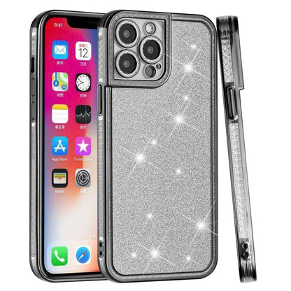 For Apple iPhone 13 Pro Max Luxury Chromed Edge Glitter Star Bling Thick TPU Shiny Bling Protective Frame  Phone Case Cover