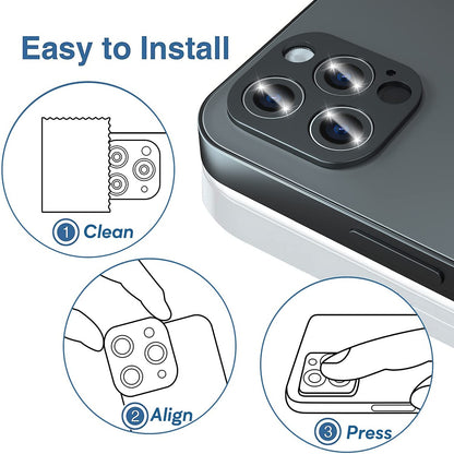 For Apple iPhone 14 (6.1") Camera Lens Protector Back Tempered Glass Camera [9H Clear Glass] [Case Friendly] Black Screen Protector