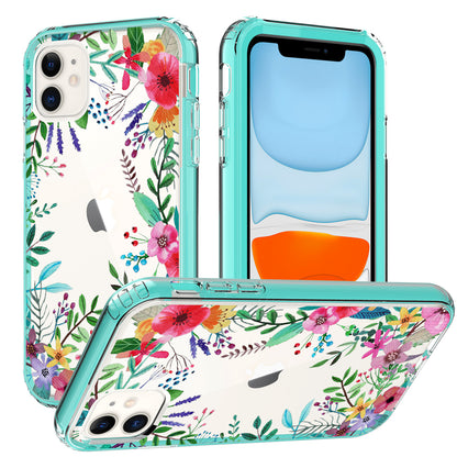 For Apple iPhone 14 (6.1") Beautiful Design 3 in 1 Hybrid Triple Layer Armor Hard PC Plastic Rubber TPU Frame  Phone Case Cover