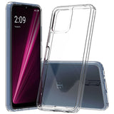 For T-Mobile Revvl 6 5G Hybrid Slim Crystal Clear Transparent Shock-Absorption Bumper with TPU + Hard PC Back Frame Clear Phone Case Cover