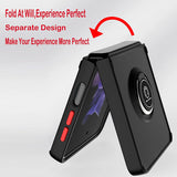 For Samsung Galaxy Z Flip 4 5G Finger Ring Stand Holder Kickstand Hybrid Frosted Matte TPU Hard PC Shock-Absorption  Phone Case Cover