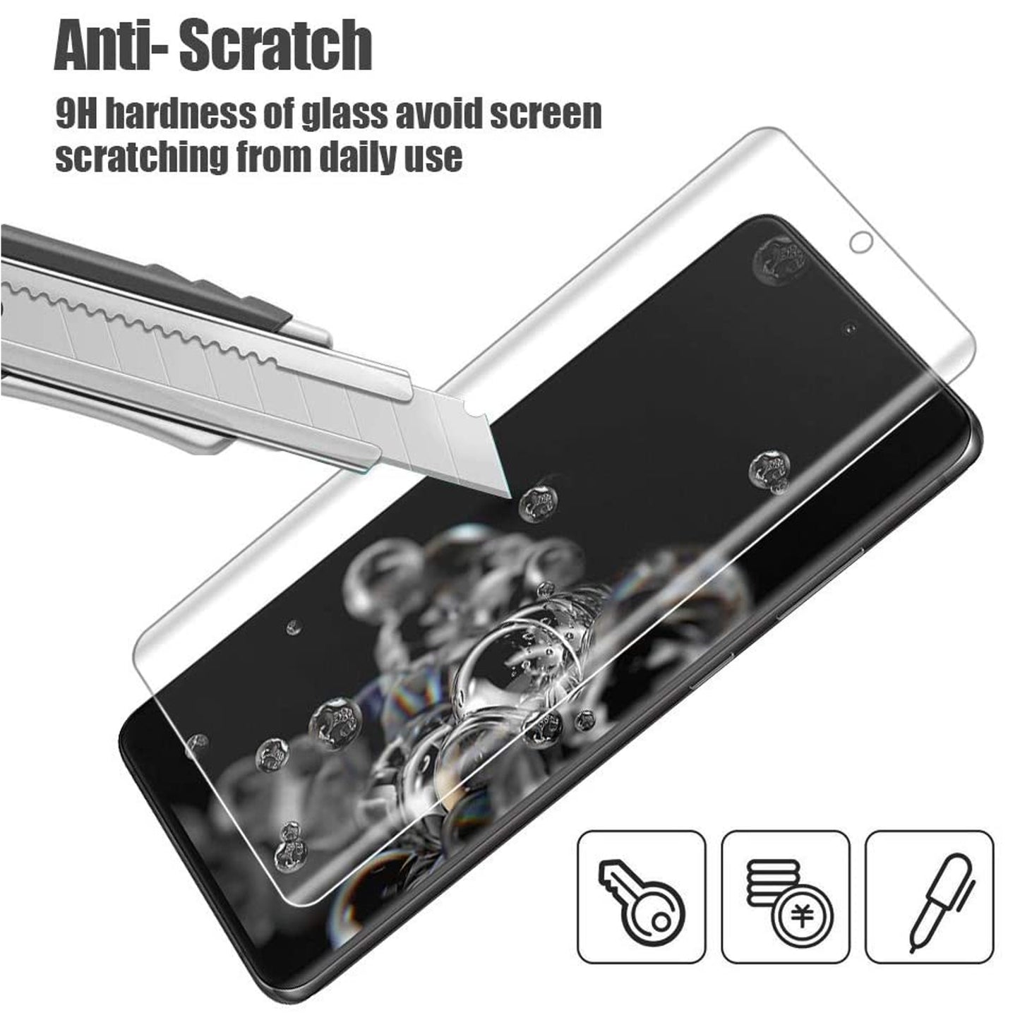 For Apple iPhone 14 Pro (6.1") Screen Protector Full Glue High Grade Alumina Tempered Glass Transparent Curved Screen Full Coverage Clear Screen Protector