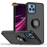 For T-Mobile Revvl 6 Pro 5G /Revvl 6 5G Matte Clear Hybrid Cases with Magnetic Stand [Rotate Ring Holder] Hard Shockproof  Phone Case Cover