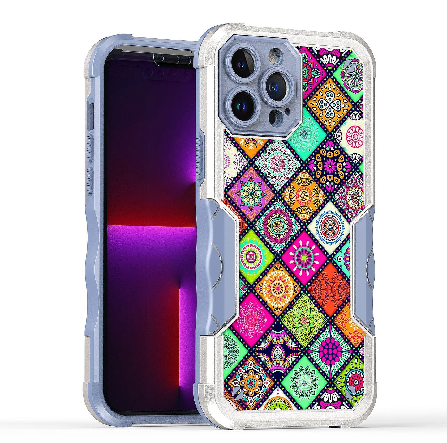 For Apple iPhone 13 Pro Max (6.7") Fashion Design Tough Shockproof Hybrid Stylish Pattern Heavy Duty TPU  Phone Case Cover