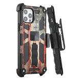 For Apple iPhone 13 (6.1") Hybrid 3in1 Combo Holster Belt Clip with Kickstand, Full-Body Armor Protective Military-Grade  Phone Case Cover