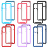 For Motorola Moto G Pure Hybrid Clear Shockproof Dual Layer Protection Hard Rugged PC and Soft TPU Silicone Bumper Frame Back Clear Black Phone Case Cover