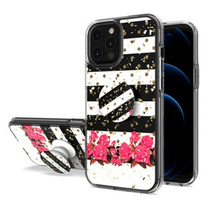 For Samsung Galaxy S23 /Plus /Ultra Elegant Pattern Design Bling Glitter Hybrid with Ring Stand Pop Up Finger Holder Kickstand  Phone Case Cover