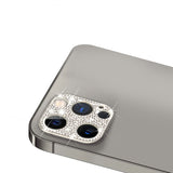 For Apple iPhone 14 Pro Max (6.7") Camera Lens Zinc Alloy With Diamond Bling Lens Protective Camera Decoration Silver Phone Case Cover
