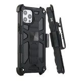 For Apple iPhone 13 Pro Max (6.7") Hybrid 3in1 Combo Holster Belt Clip with Kickstand, Full-Body Protective Military-Grade  Phone Case Cover